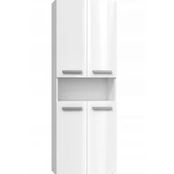 Topeshop MOBY - Armoire de salle de bain avec deux paniers - Poignées minimalistes - 174x60x30cms - Colonne de rangement