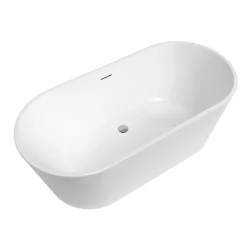 Swiss Aqua Technologies Mood 150x75 cm baignoire îlot en acrylique 180L, orientation gauche et droite, avec siphon + pieds, blanc (SATVMOOD1500)* Baignoire Îlot