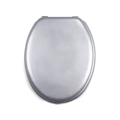 MSV Abattant WC MDF CLEO Argent Charnières Inox