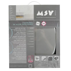 MSV Abattant WC MDF CLEO Argent Charnières Inox
