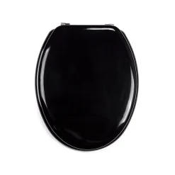 MSV Abattant WC MDF CLEO Noir Brillant Charnières Inox* Abattant Wc