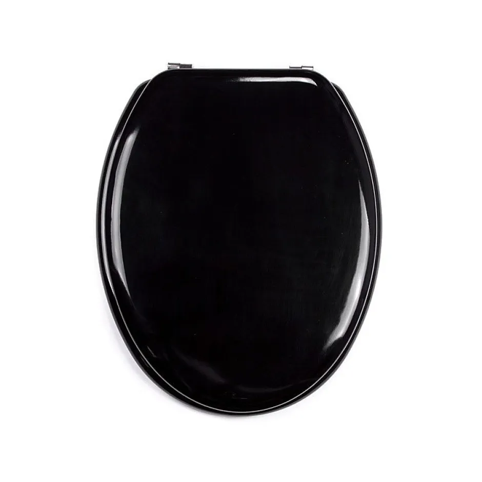 MSV Abattant WC MDF CLEO Noir Brillant Charnières Inox* Abattant Wc