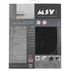 MSV Abattant WC MDF CLEO Noir Brillant Charnières Inox* Abattant Wc