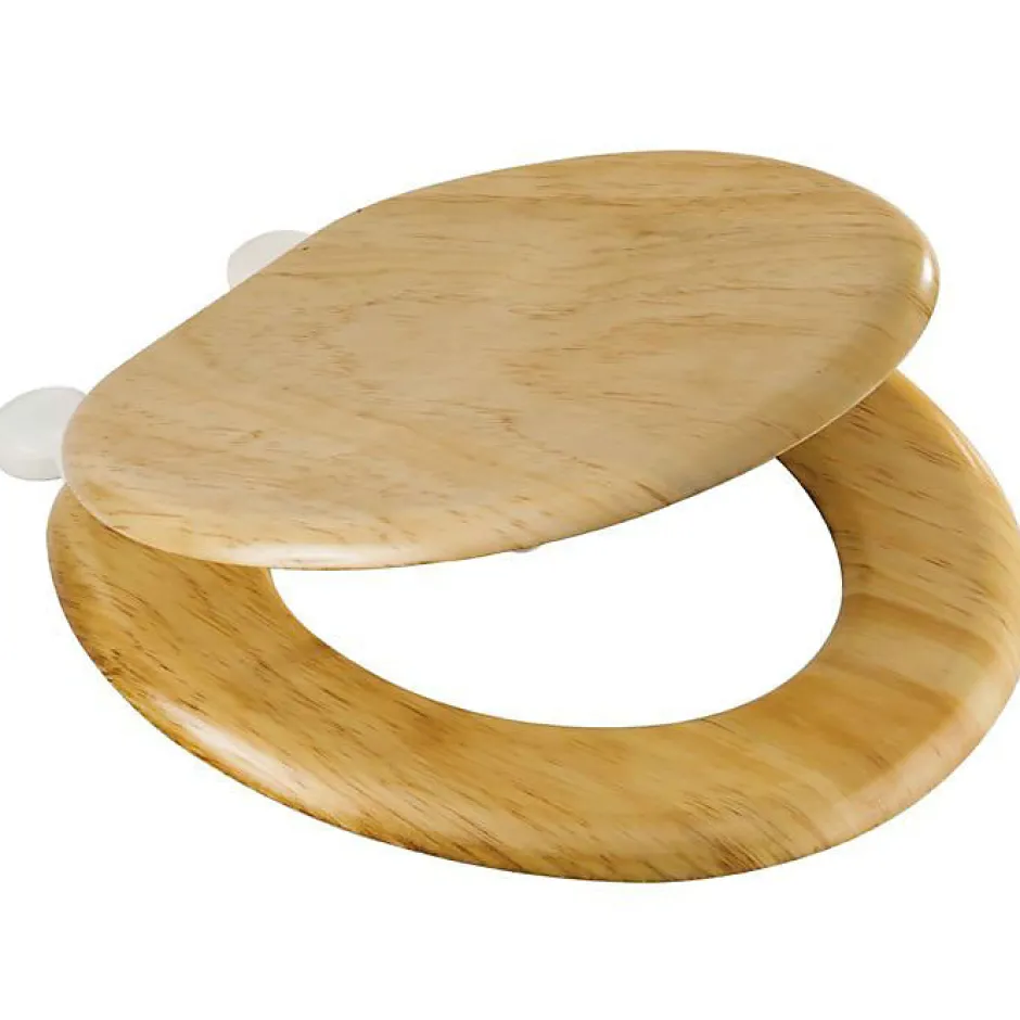 MSV Abattant Wc MDF en décor Pin Beige Charnières PS