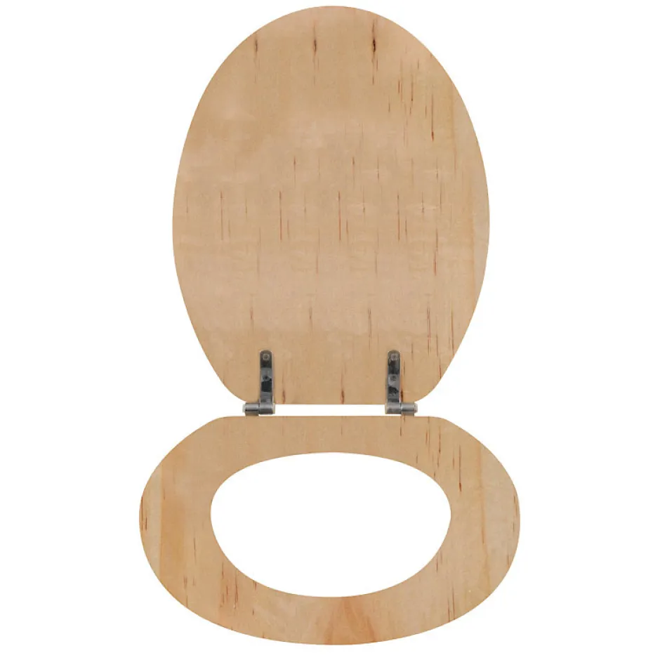 MSV Abattant Wc MDF en décor Pin Beige Charnières PS