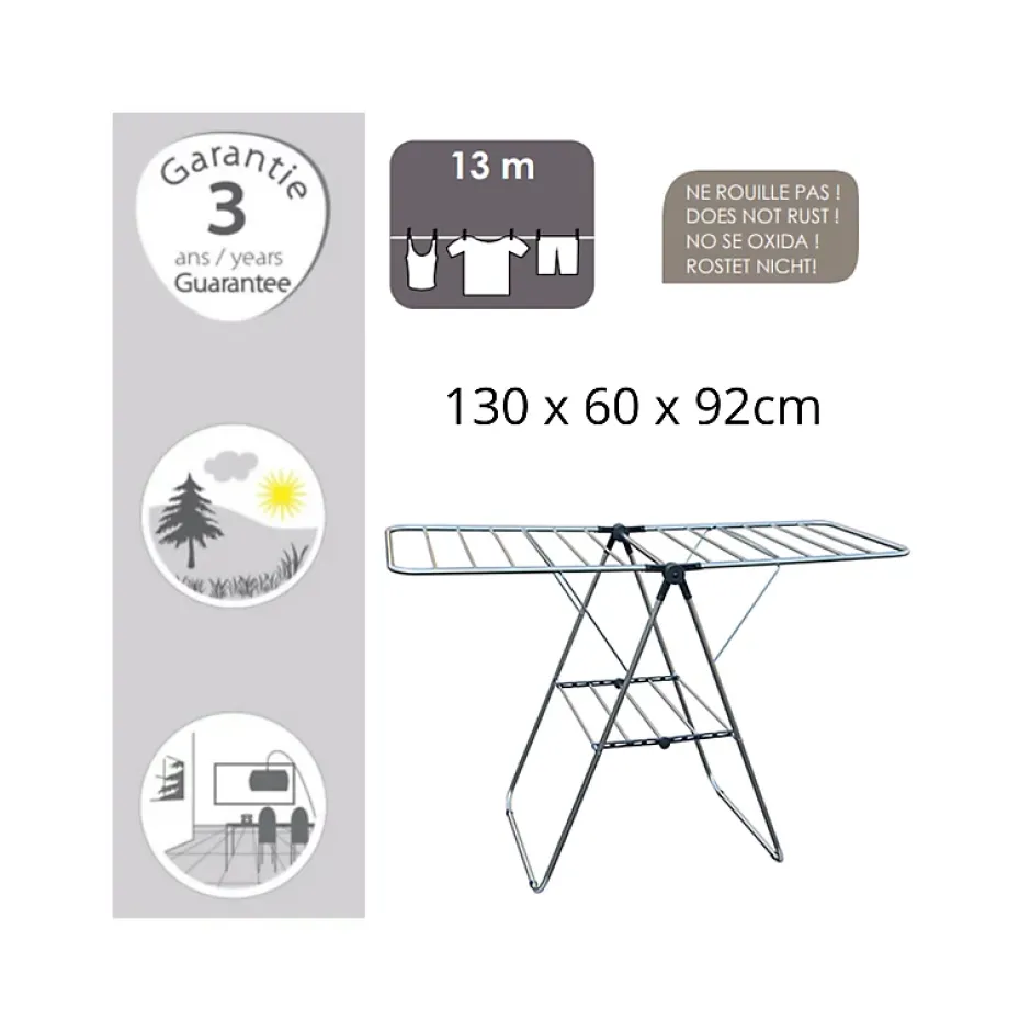 MSV Etendoir Amovible Alu et Acier 13M* Etendoir À Linge