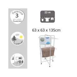 MSV Etendoir Tour 3 Niveaux 23M Acier Blanc* Etendoir À Linge