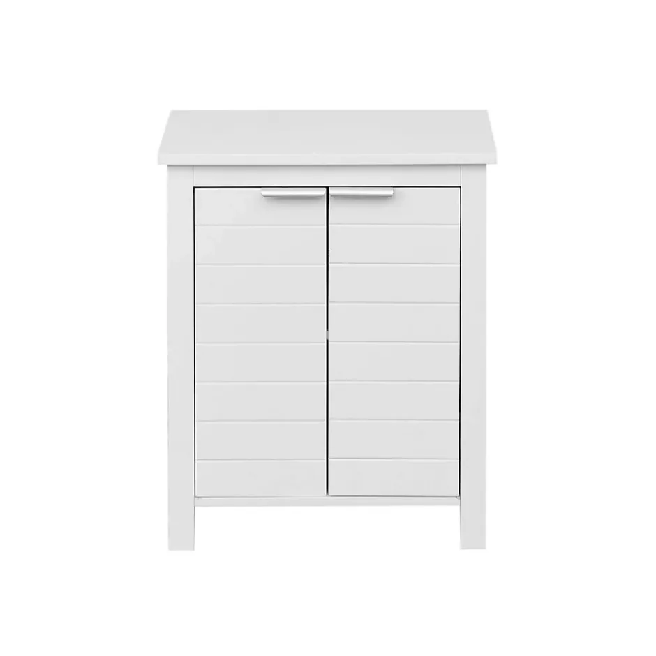 Mobili Rebecca Mueble de Salle de Bains Moderne 2 Portes et 2 étagères MDF blanc Rebecca Mobili