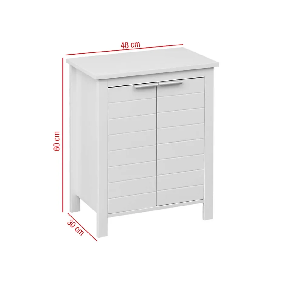 Mobili Rebecca Mueble de Salle de Bains Moderne 2 Portes et 2 étagères MDF blanc Rebecca Mobili