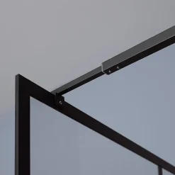 Mur d'accès en verre transparent de 120 cm avec cadre noir