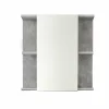 Trend Team NANO - Meuble de salle de bain - Armoire de toilette avec miroir et LED en mélaminé blanc-gris. L-H-P:60-62-20cm