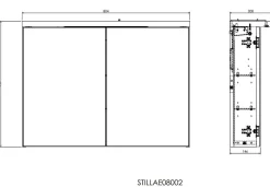 Naturel Armoire à miroir Stilla + LED 80x60 cm blanc (STILLAE08002)* Armoire De Salle De Bains