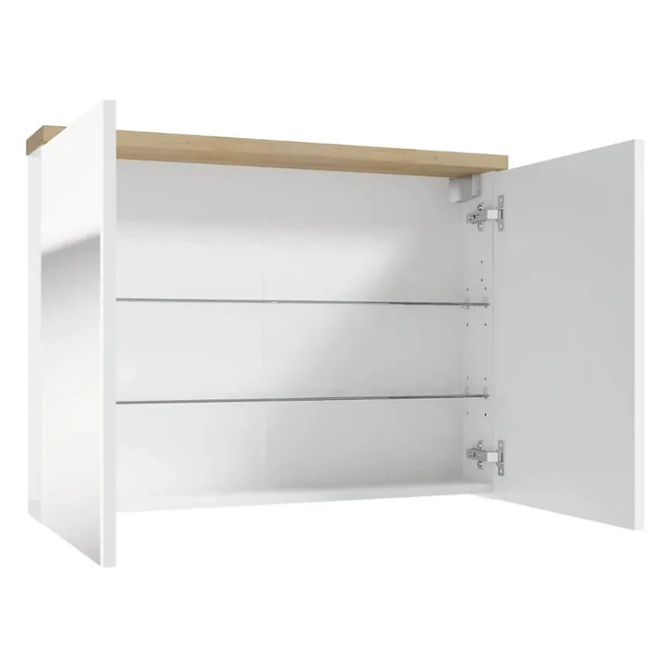 Naturel Armoire à miroir Stilla 80x60 cm blanc (STILLAE08001)