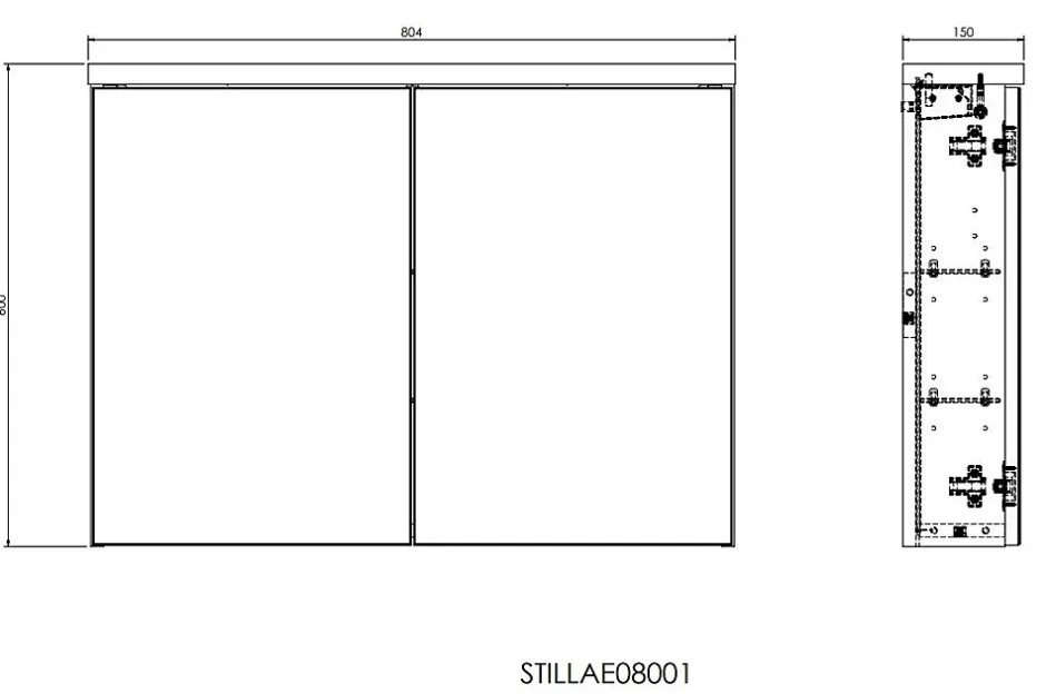 Naturel Armoire à miroir Stilla 80x60 cm blanc (STILLAE08001)
