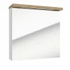 Naturel Armoire murale avec porte, miroir intégré Stilla + LED 60x60x20 cm, prise 220V, blanc (STILLAE06017)* Armoire De Salle De Bains