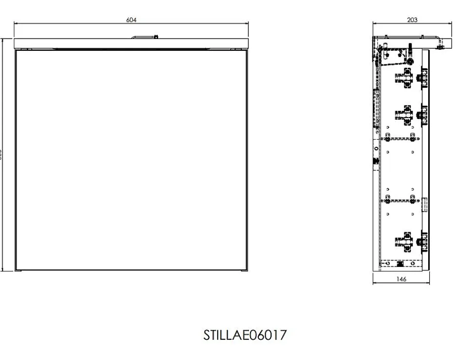 Naturel Armoire murale avec porte, miroir intégré Stilla + LED 60x60x20 cm, prise 220V, blanc (STILLAE06017)* Armoire De Salle De Bains