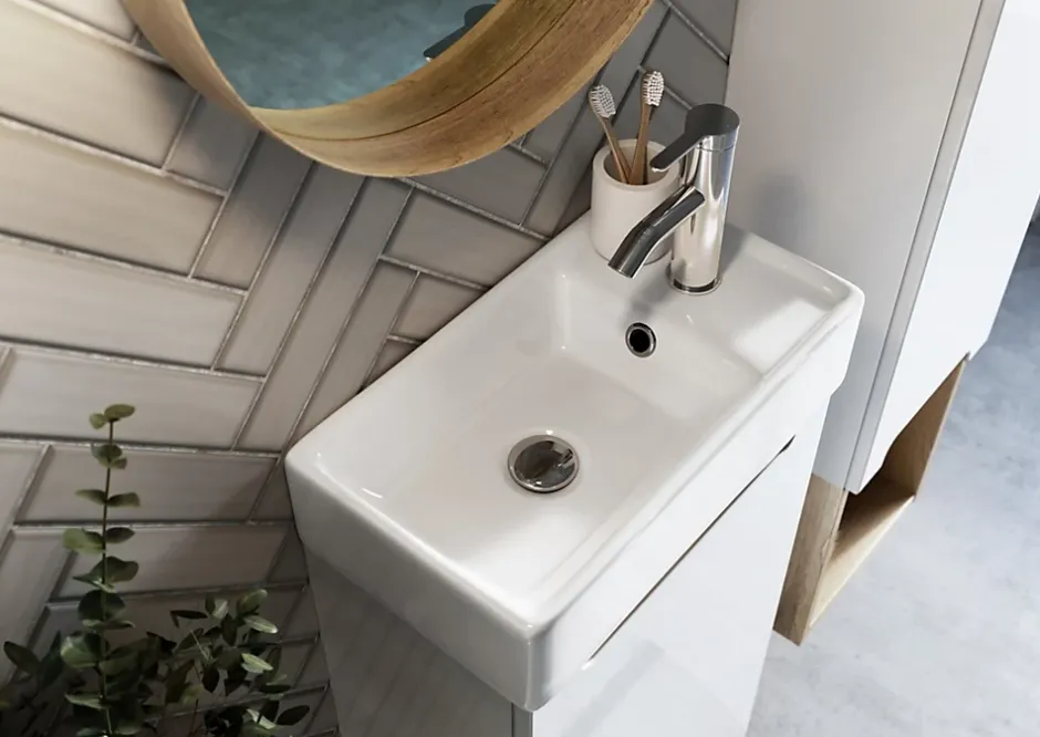 Naturel Lavabo Stilla 40x22 cm blanc brillant (STILLA401406)* Vasque À Poser