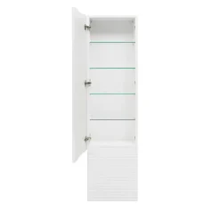 Naturel Meuble colonne suspendue salle de bain strié Savona 40,2x157x21,7 cm blanc brillant (SAVONAV40BI)