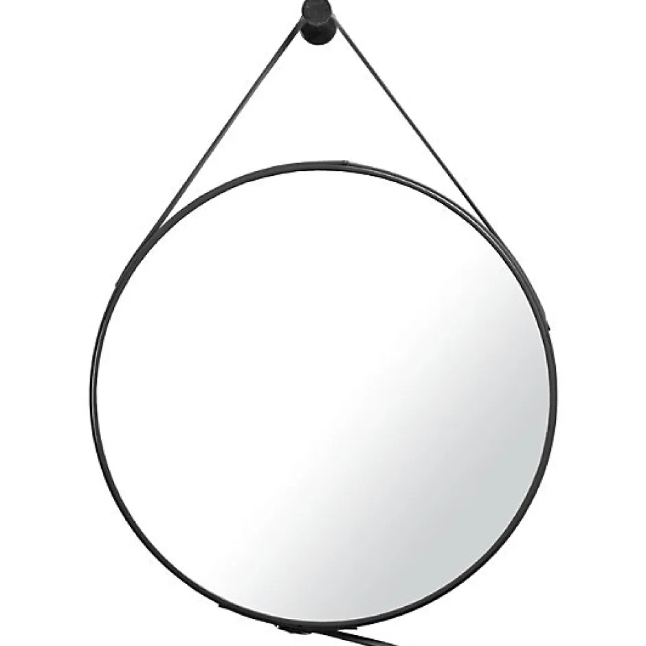 Naturel Miroir suspendu rond 50 x 50cm, Noir (ZREM50C)* Miroir Simple