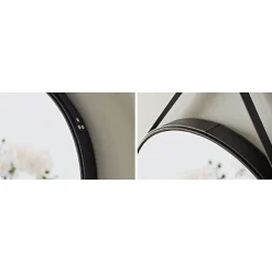 Naturel Miroir suspendu rond 50 x 50cm, Noir (ZREM50C)* Miroir Simple