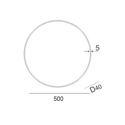 Naturel Miroir suspendu rond 50 x 50cm, Noir (ZREM50C)* Miroir Simple