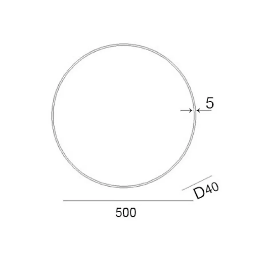 Naturel Miroir suspendu rond 50 x 50cm, Noir (ZREM50C)* Miroir Simple