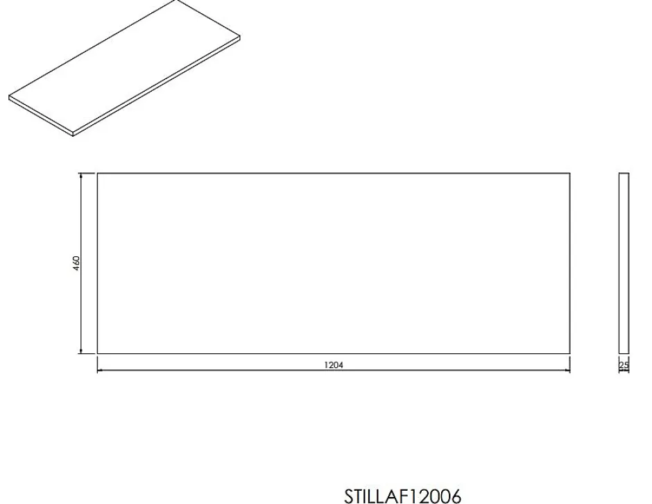 Naturel Plan Stilla 120x2,5x46 cm marron (STILLAF12006)