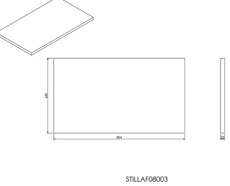Naturel Plan Stilla 80x2,5x46 cm marron (STILLAF08003)