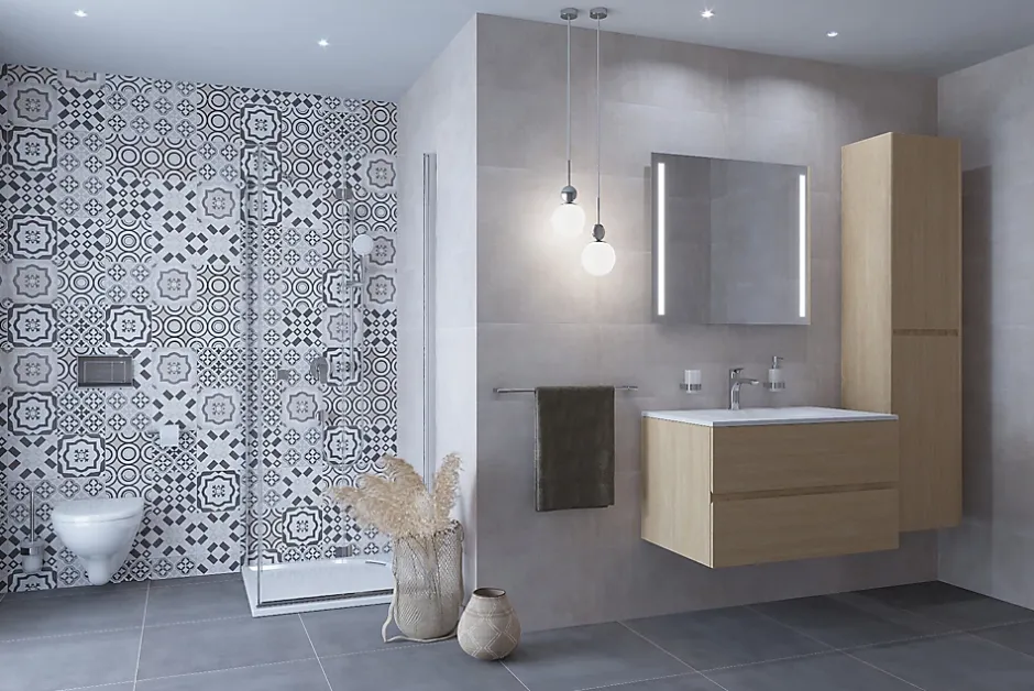 Naturel Verona Armoire haute bois clair avec deux portes, 40x30x170cm (VERONAV40SD)