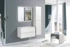 Naturel Verona Armoire haute blanche avec deux portes, 40x30x170cm (VERONAV40BM)* Armoire De Salle De Bains