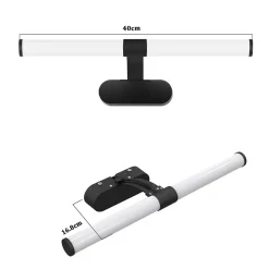 Nettlife Applique LED salle de bain, lampe miroir LED, lumière blanche neutre 4000 Kelvin, 6W, étanche IP44, largeur 400mm,noire* Miroir Grossissant Lumineux
