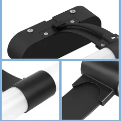 Nettlife Applique LED salle de bain, lampe miroir LED, lumière blanche neutre 4000 Kelvin, 6W, étanche IP44, largeur 400mm,noire* Miroir Grossissant Lumineux