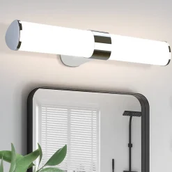Nettlife Applique miroir LED 8W chrome étanche IP44 40CM blanc neutre 4000K* Miroir Grossissant Lumineux