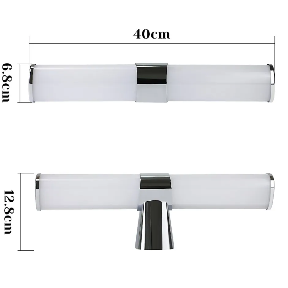 Nettlife Applique miroir LED 8W chrome étanche IP44 40CM blanc neutre 4000K* Miroir Grossissant Lumineux