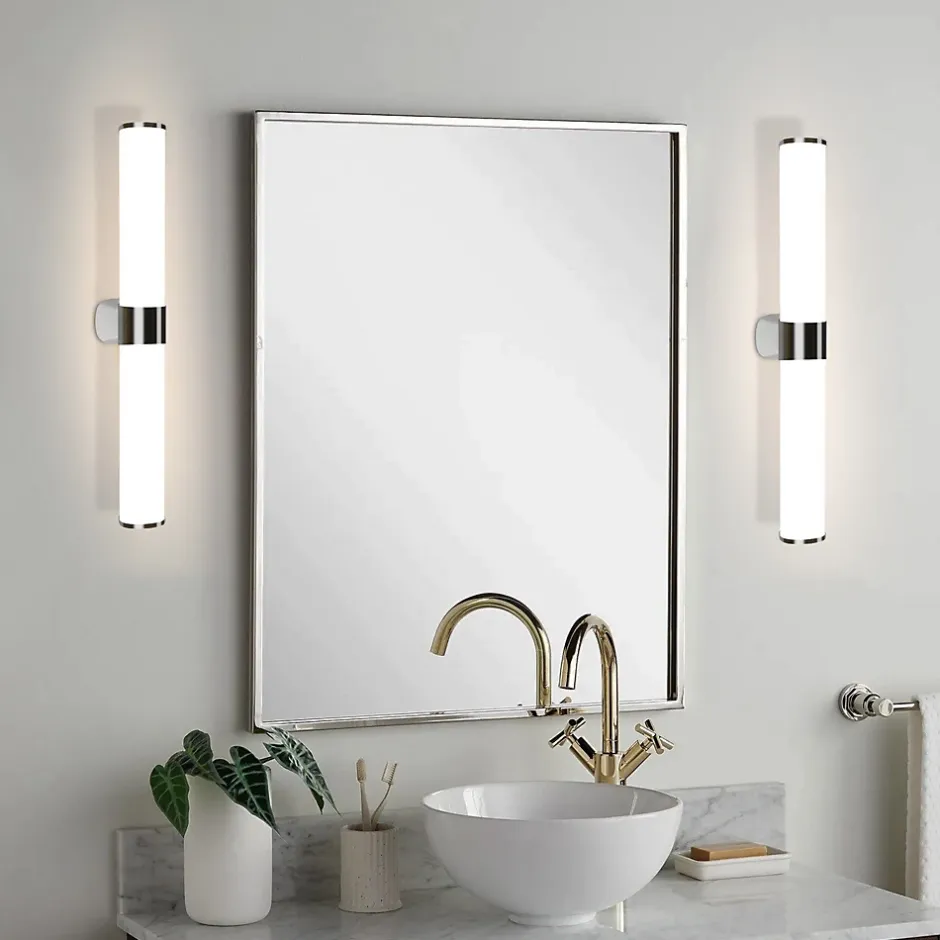 Nettlife Applique miroir LED 8W chrome étanche IP44 40CM blanc neutre 4000K* Miroir Grossissant Lumineux