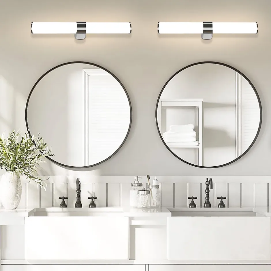 Nettlife Applique miroir LED 8W chrome étanche IP44 40CM blanc neutre 4000K* Miroir Grossissant Lumineux