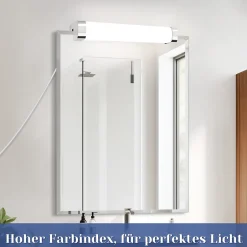 Nettlife applique miroir LED avec prise 10W blanc neutre 4000K chrome