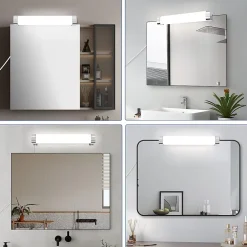 Nettlife applique miroir LED avec prise 10W blanc neutre 4000K chrome