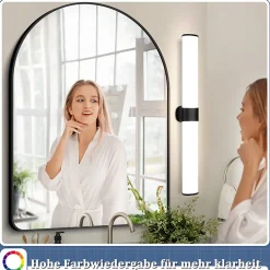 Nettlife applique miroir LED 15W 60cm blanc neutre 4000K noir