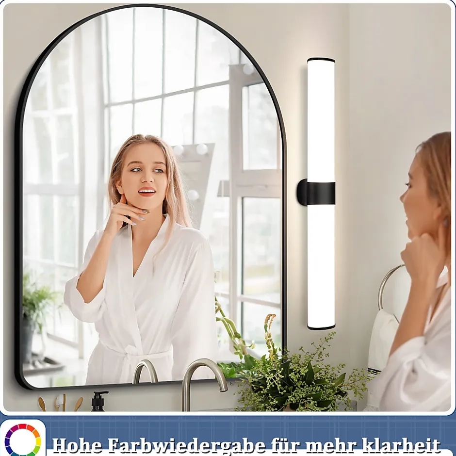 Nettlife applique miroir LED 15W 60cm blanc neutre 4000K noir