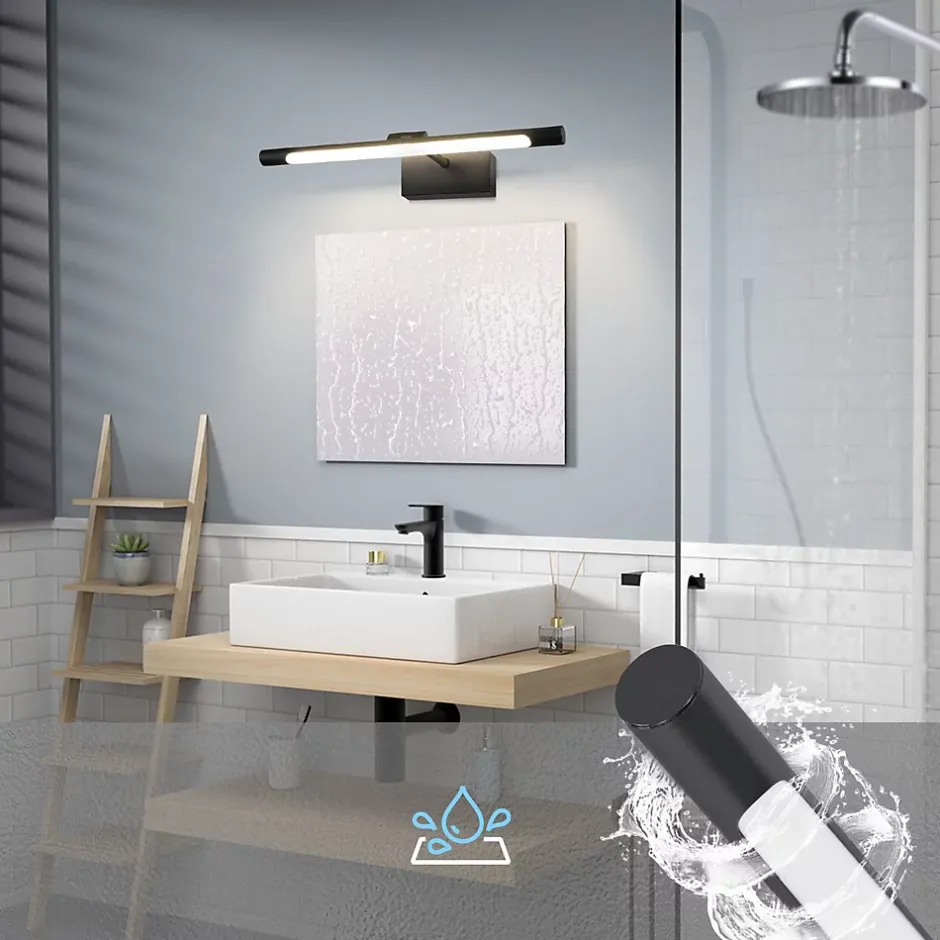 Nettlife Lampe à miroir LED salle de bain 6W blanc neutre 4000K pinçable Applique murale chrome* Miroir Grossissant Lumineux