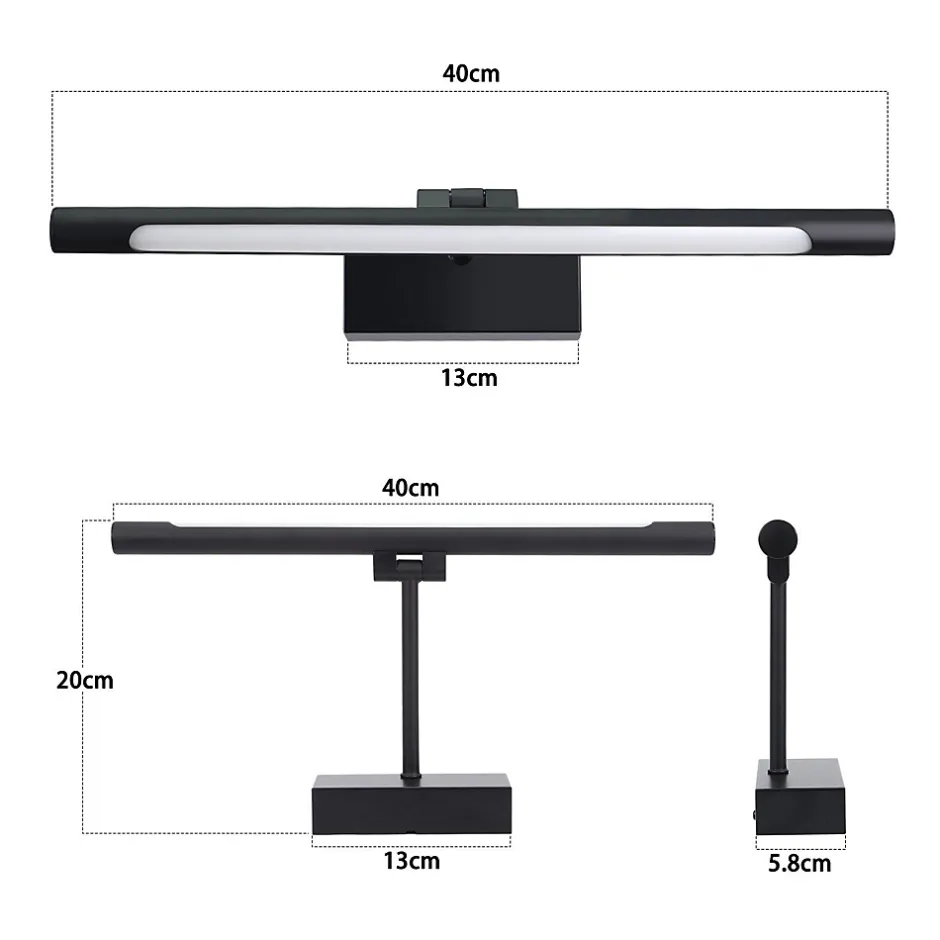 Nettlife Lampe à miroir LED salle de bain 6W blanc neutre 4000K pinçable Applique murale chrome* Miroir Grossissant Lumineux