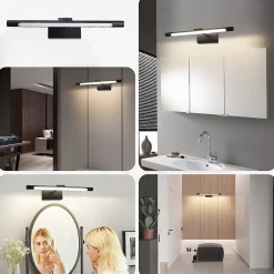 Nettlife Lampe à miroir LED salle de bain 6W blanc neutre 4000K pinçable Applique murale chrome* Miroir Grossissant Lumineux