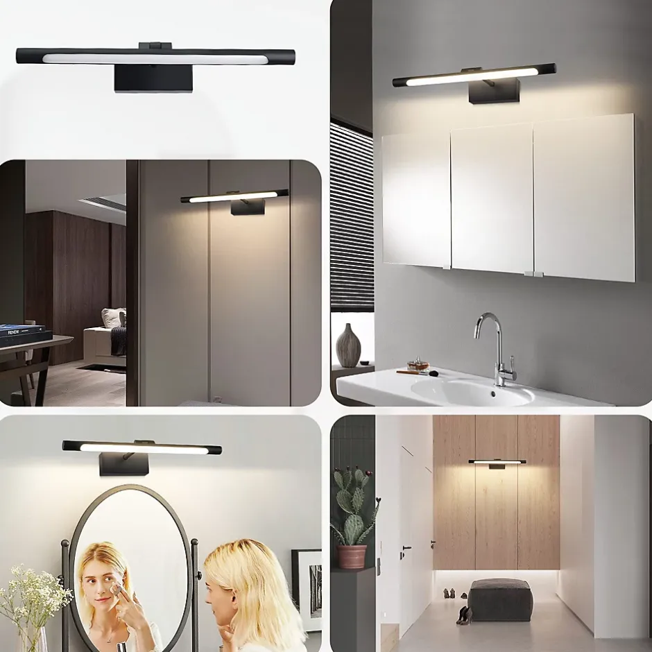 Nettlife Lampe à miroir LED salle de bain 6W blanc neutre 4000K pinçable Applique murale chrome* Miroir Grossissant Lumineux
