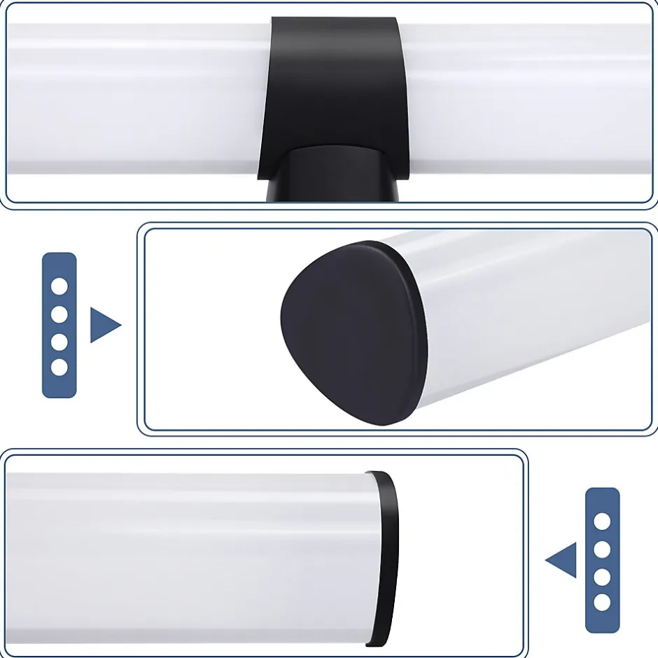Nettlife Lampe de miroir LED noir 8W IP44 blanc neutre 4000K* Miroir Grossissant Lumineux