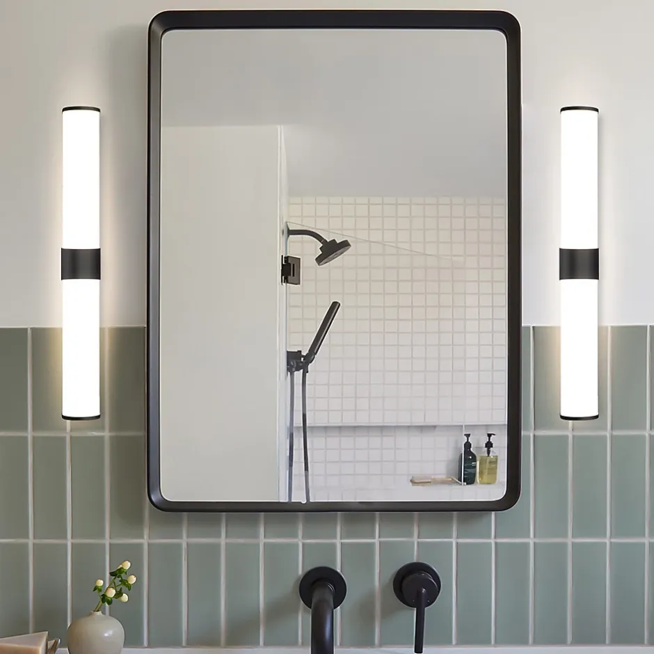 Nettlife Lampe de miroir LED noir 8W IP44 blanc neutre 4000K* Miroir Grossissant Lumineux