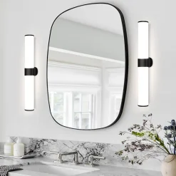 Nettlife Lampe de miroir LED noir 8W IP44 blanc neutre 4000K* Miroir Grossissant Lumineux
