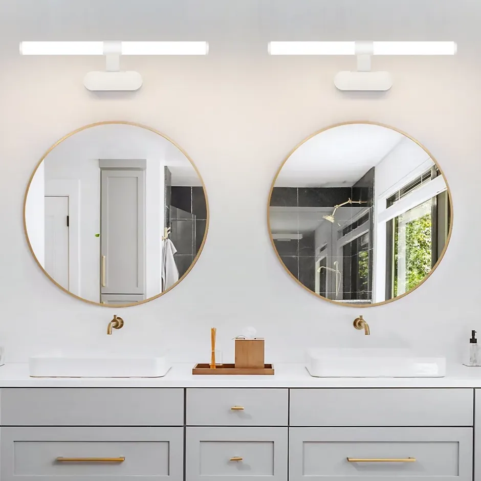 Nettlife Lampe de miroir LED 40CM 6W Etanche IP44 Moderne Blanc Neutre 4000K Blanc