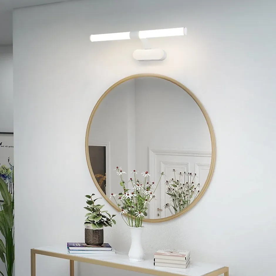 Nettlife Lampe de miroir LED 40CM 6W Etanche IP44 Moderne Blanc Neutre 4000K Blanc