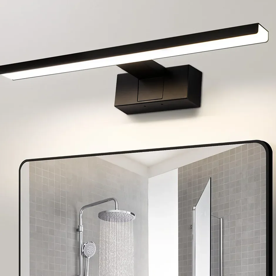 Nettlife Lampe Miroir LED IP44 12W 60cm Blanc Neutre 4000K Salle de Bain Noire